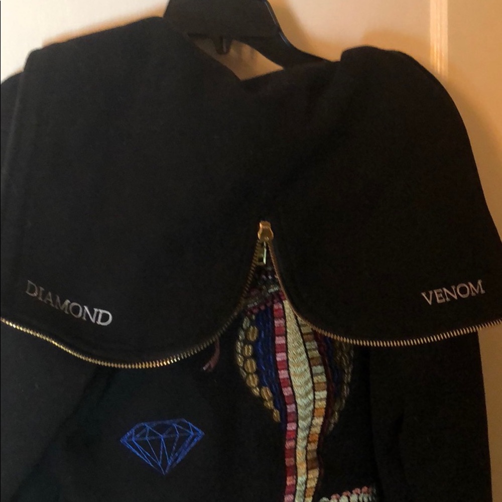 Diamond Supply Co. Men’s Embroidered Cobra Varsity Jacket Medium Black - Picture 8 of 11